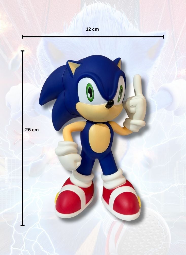 سونيك مجسم سونيك القنفذ مع صندوق - لعبة شخصية لعبة فيديو كلاسيكية باللون الأزرق - Image 3